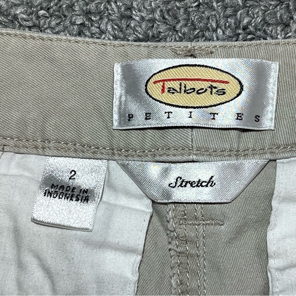 Vintage Talbots Stretch Capri Pants Womens Size 2 Petite Beige Pockets - Picture 5 of 10